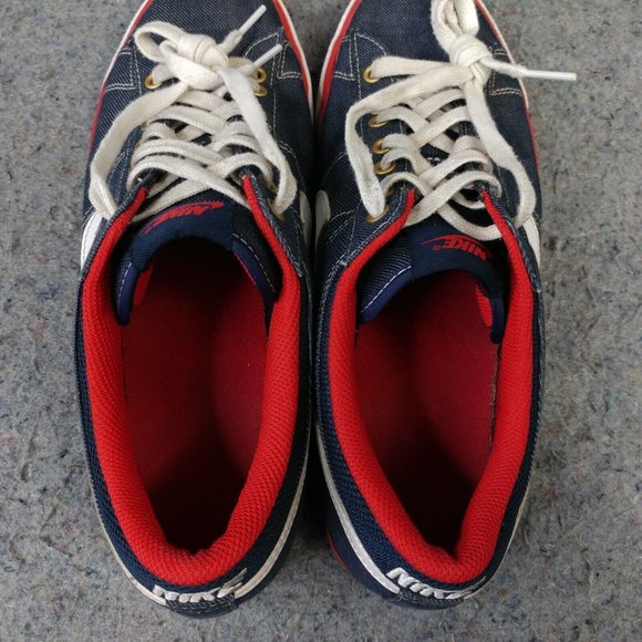 Nike Match Supreme Premium Mens 10.5 Shoes Canvas Blue Denim Red 631658-416 - Picture 6 of 7